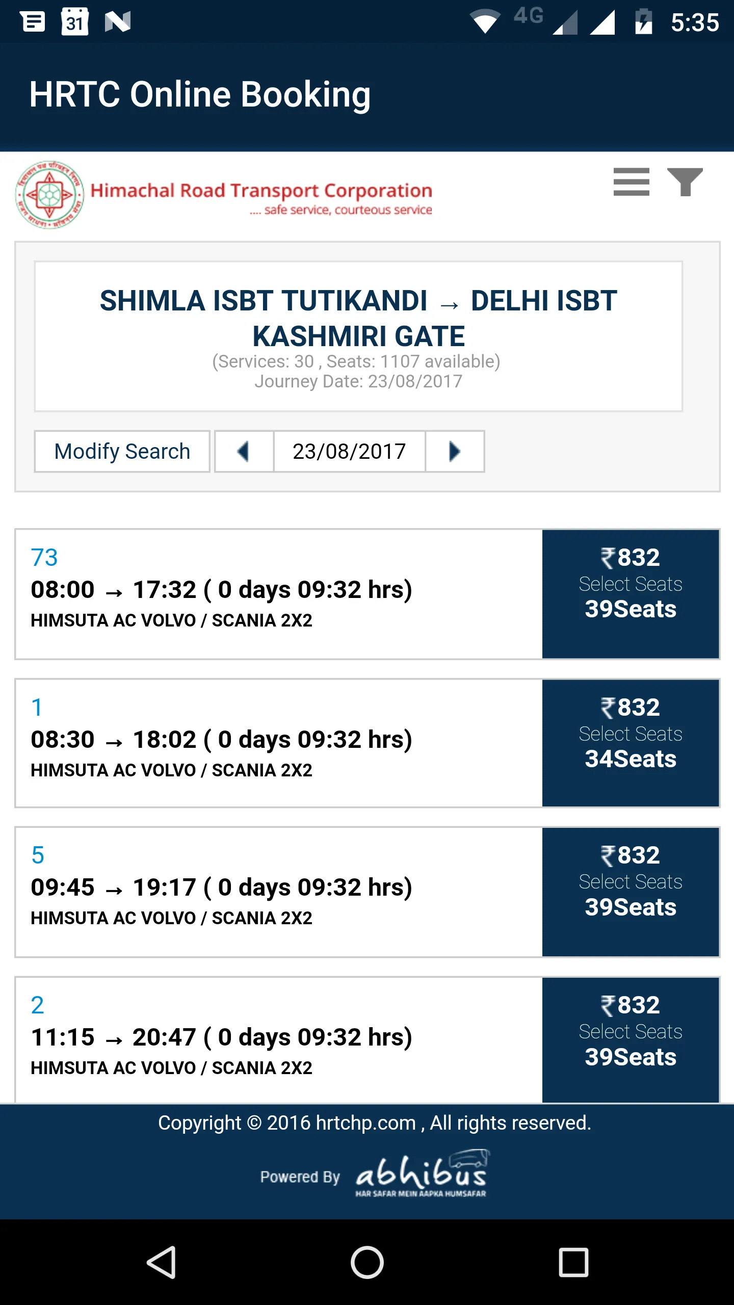 HRTC Online Booking Official | Indus Appstore | Screenshot