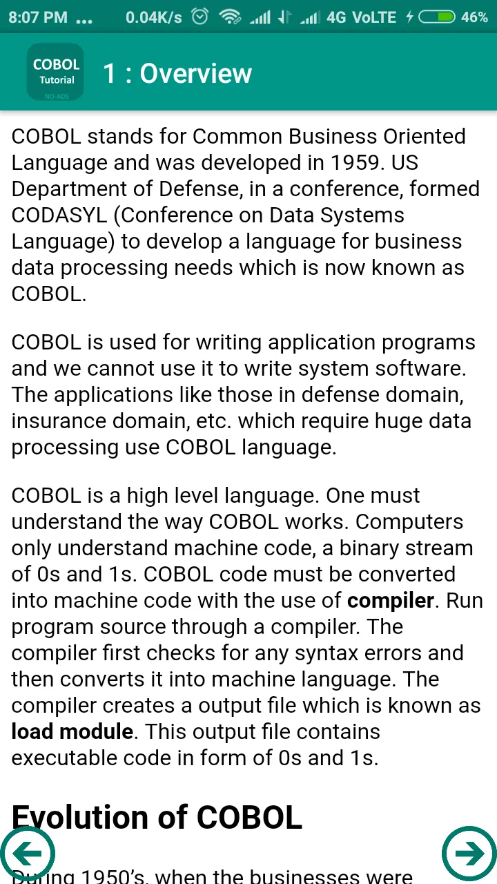 COBOL Tutorial | Indus Appstore | Screenshot