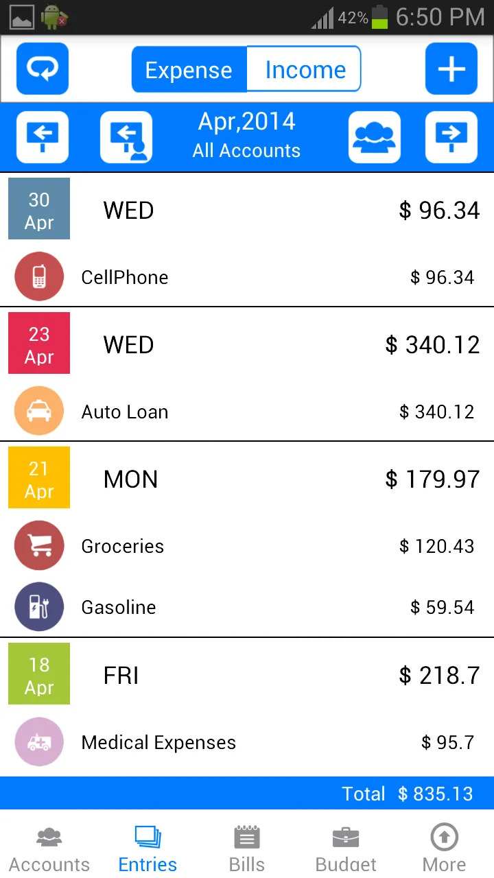 Money Log lite Budget Manager | Indus Appstore | Screenshot