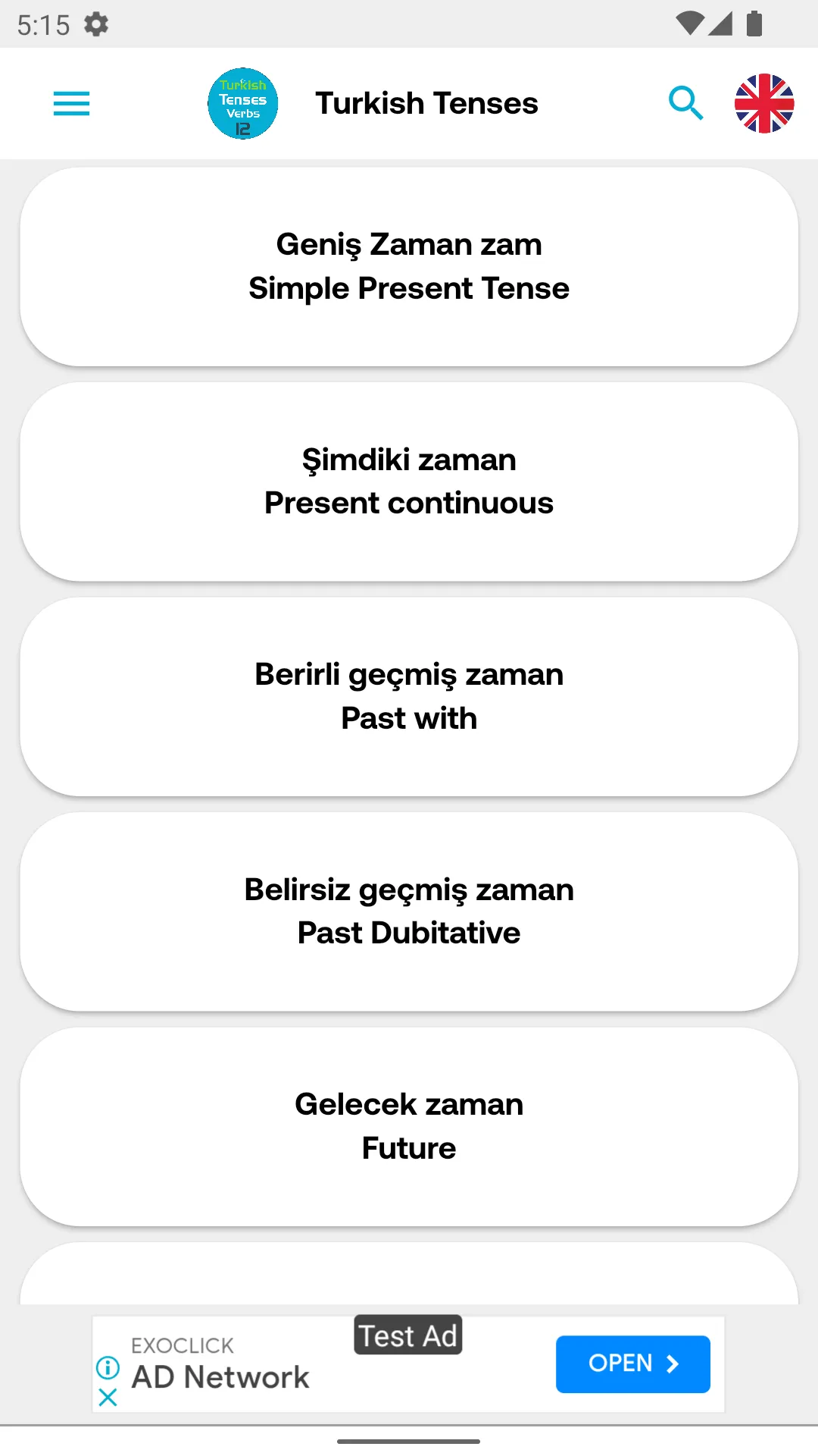 Turkish Tenses 12 | Indus Appstore | Screenshot