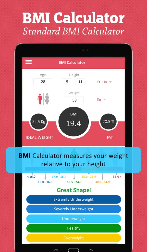 BMI Calculator - Ideal Weight | Indus Appstore | Screenshot