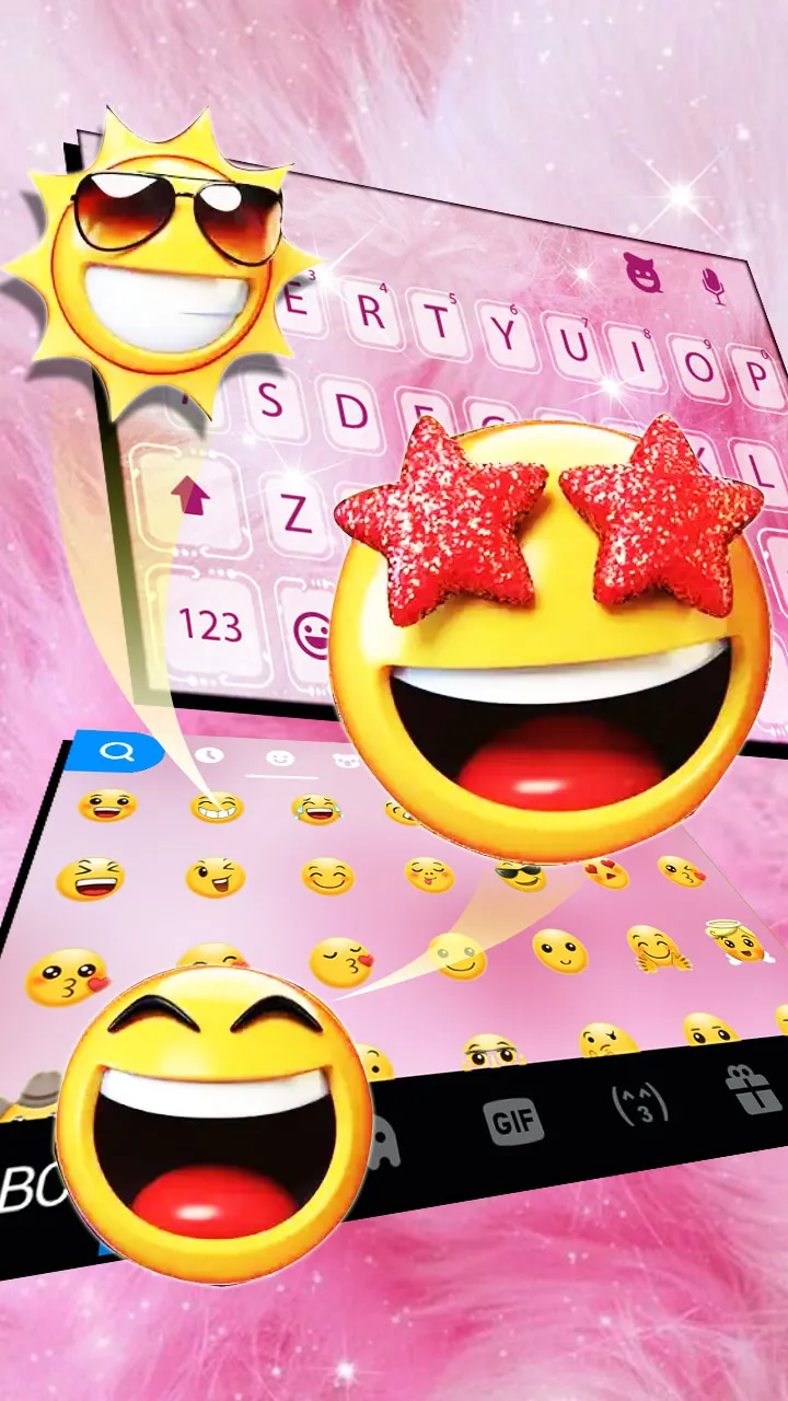 Pink Furry Sparkle Keyboard Ba | Indus Appstore | Screenshot