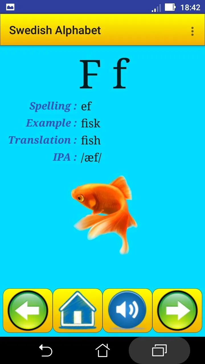 Swedish alphabet for students | Indus Appstore | Screenshot