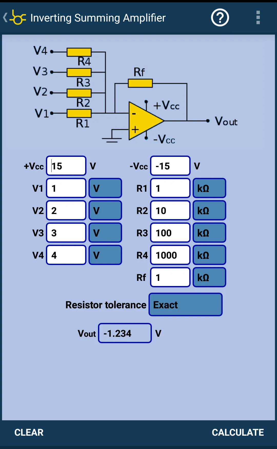 Opamp Calculator | Indus Appstore | Screenshot