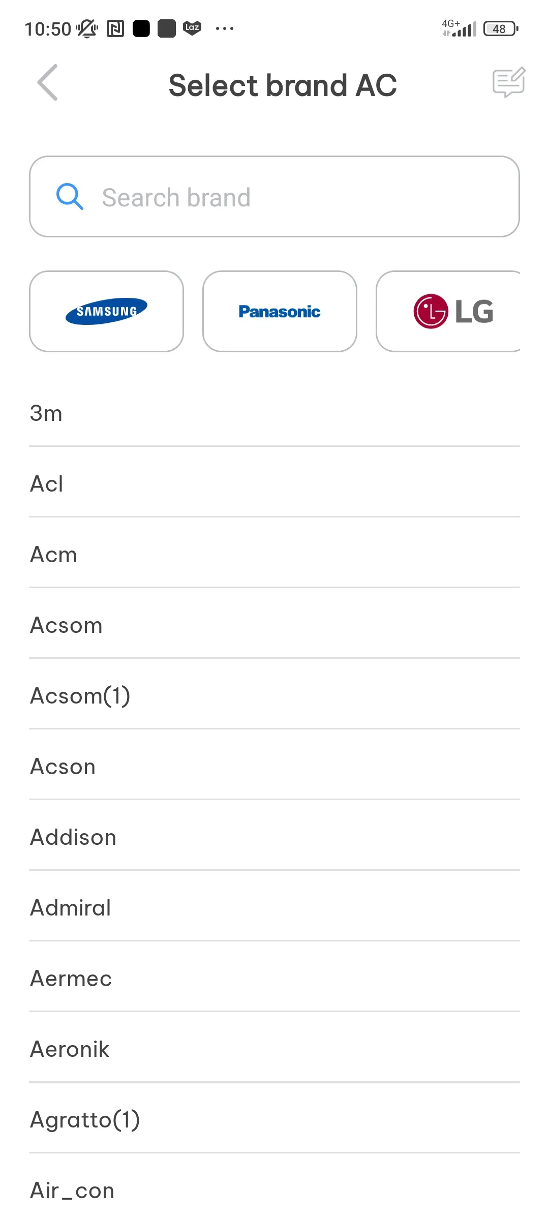 Air Conditioner Remote Control | Indus Appstore | Screenshot