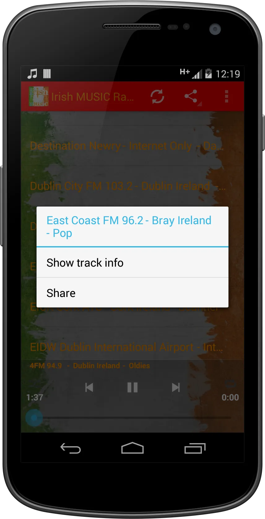 Irish Ireland MUSIC Radio | Indus Appstore | Screenshot