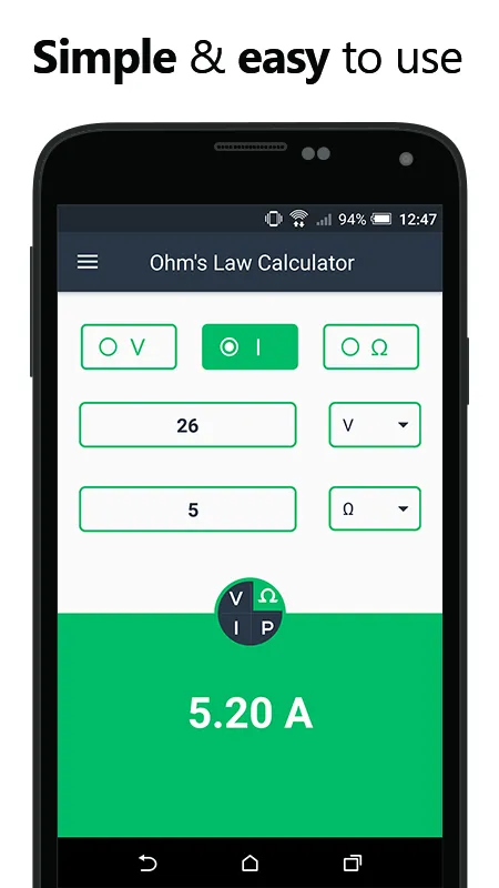 Ohms Law Calculator - Valt/Amp | Indus Appstore | Screenshot