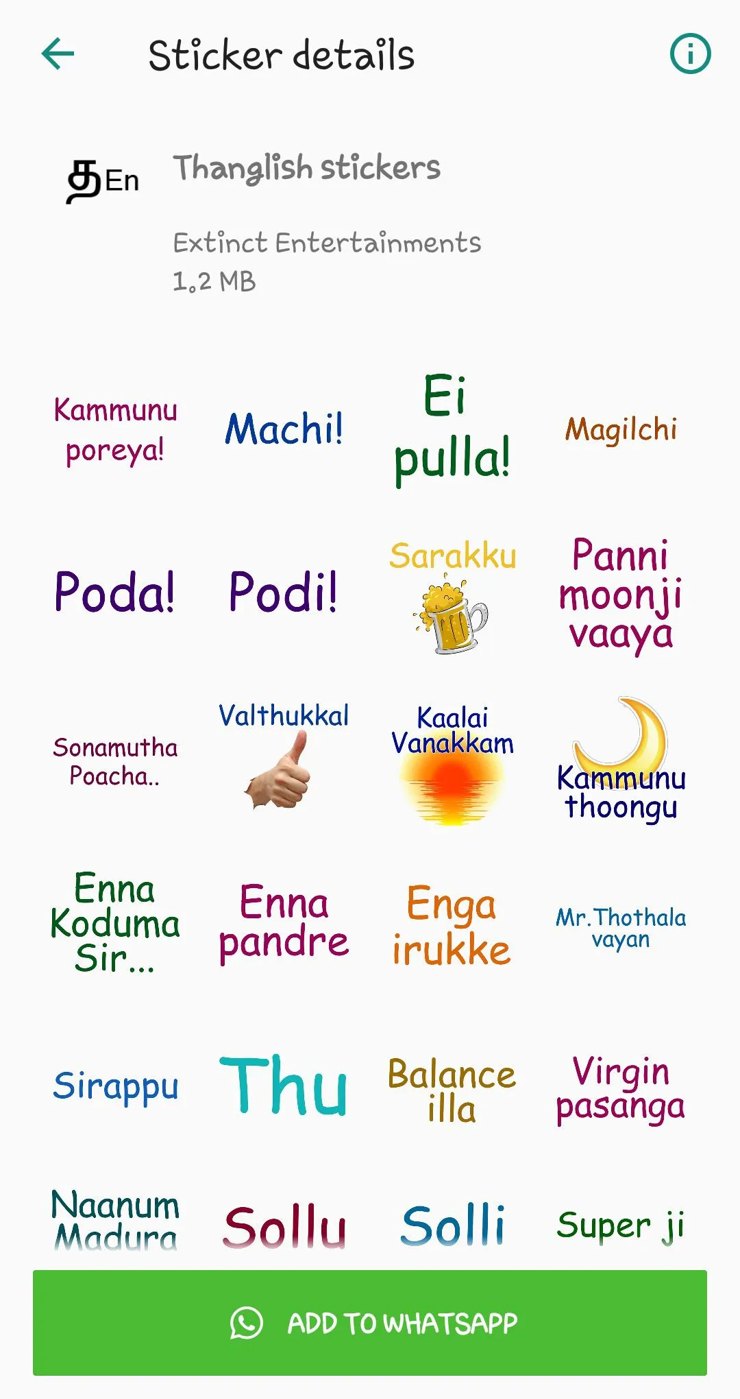 Tamil stickers for WhatsApp | Indus Appstore | Screenshot