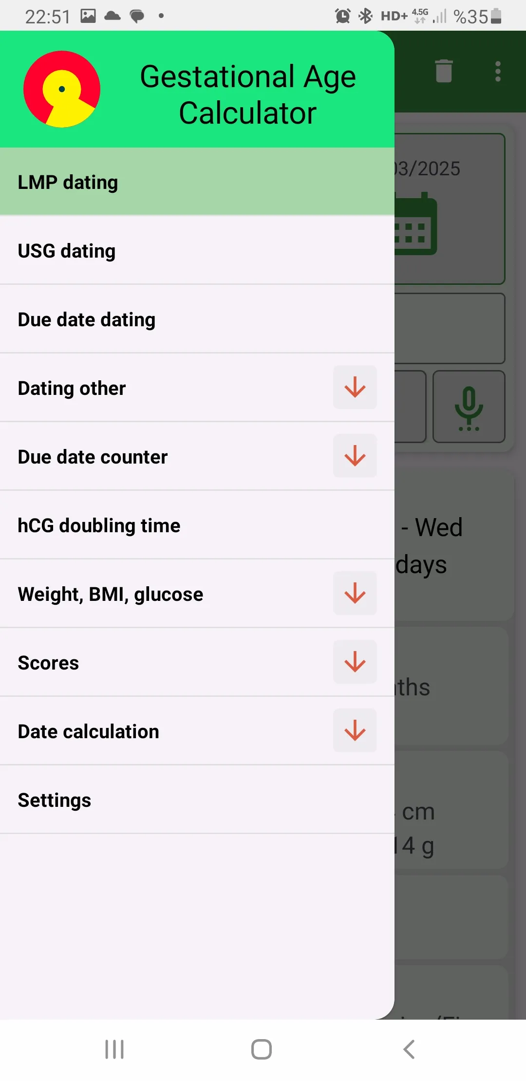 Gestational Age Calculator | Indus Appstore | Screenshot