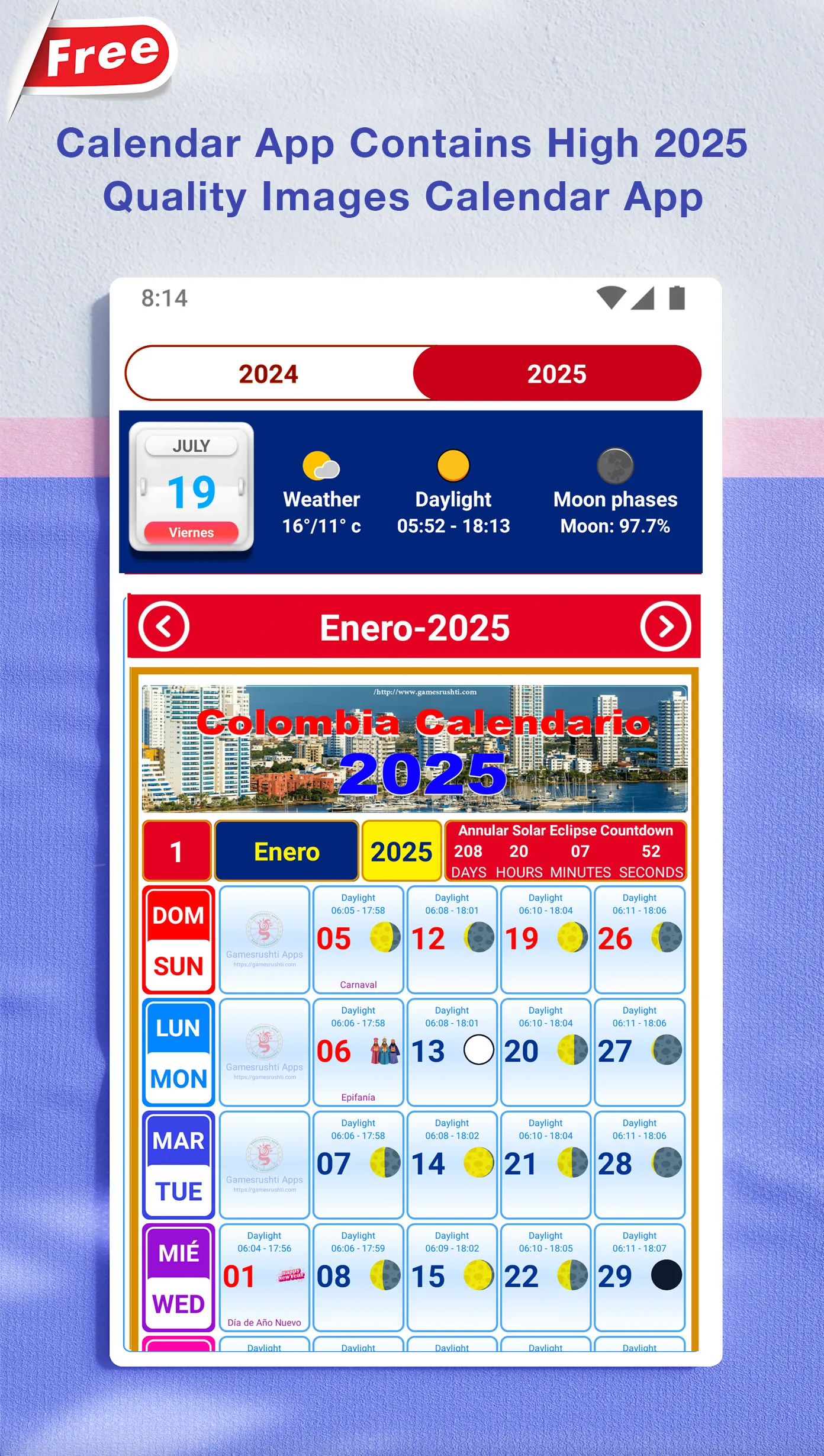 Colombia Calendario 2025 | Indus Appstore | Screenshot