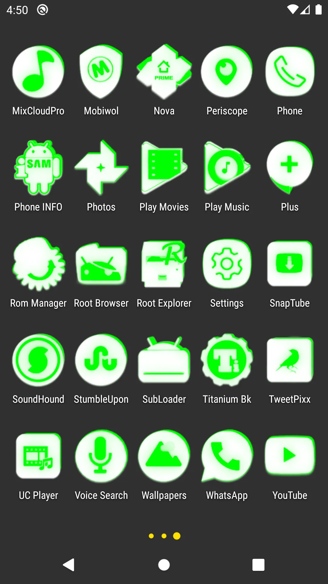 Inverted White Green Icon Pack | Indus Appstore | Screenshot