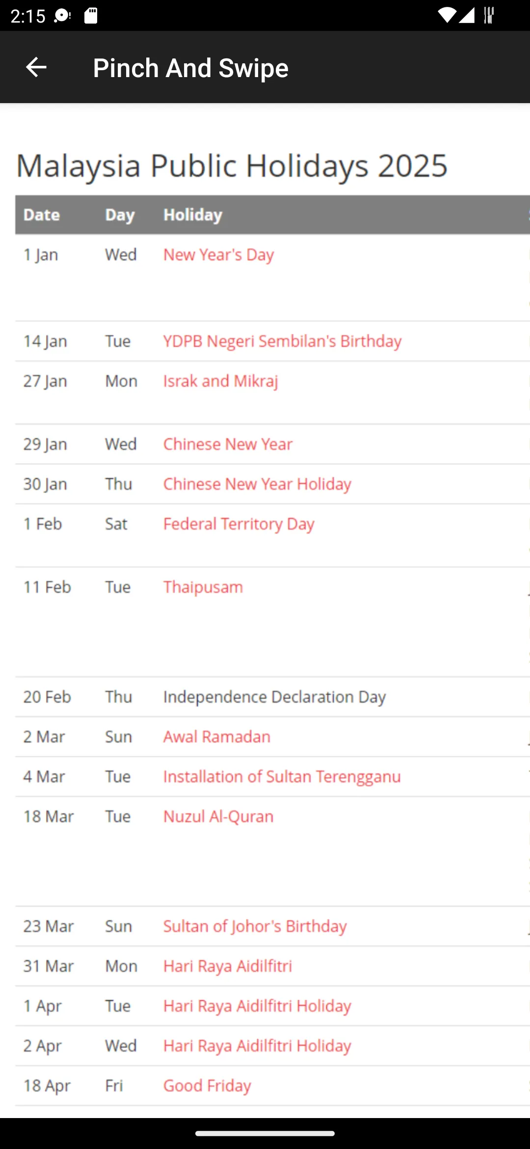 Malaysia Calendar 2025 (Horse) | Indus Appstore | Screenshot