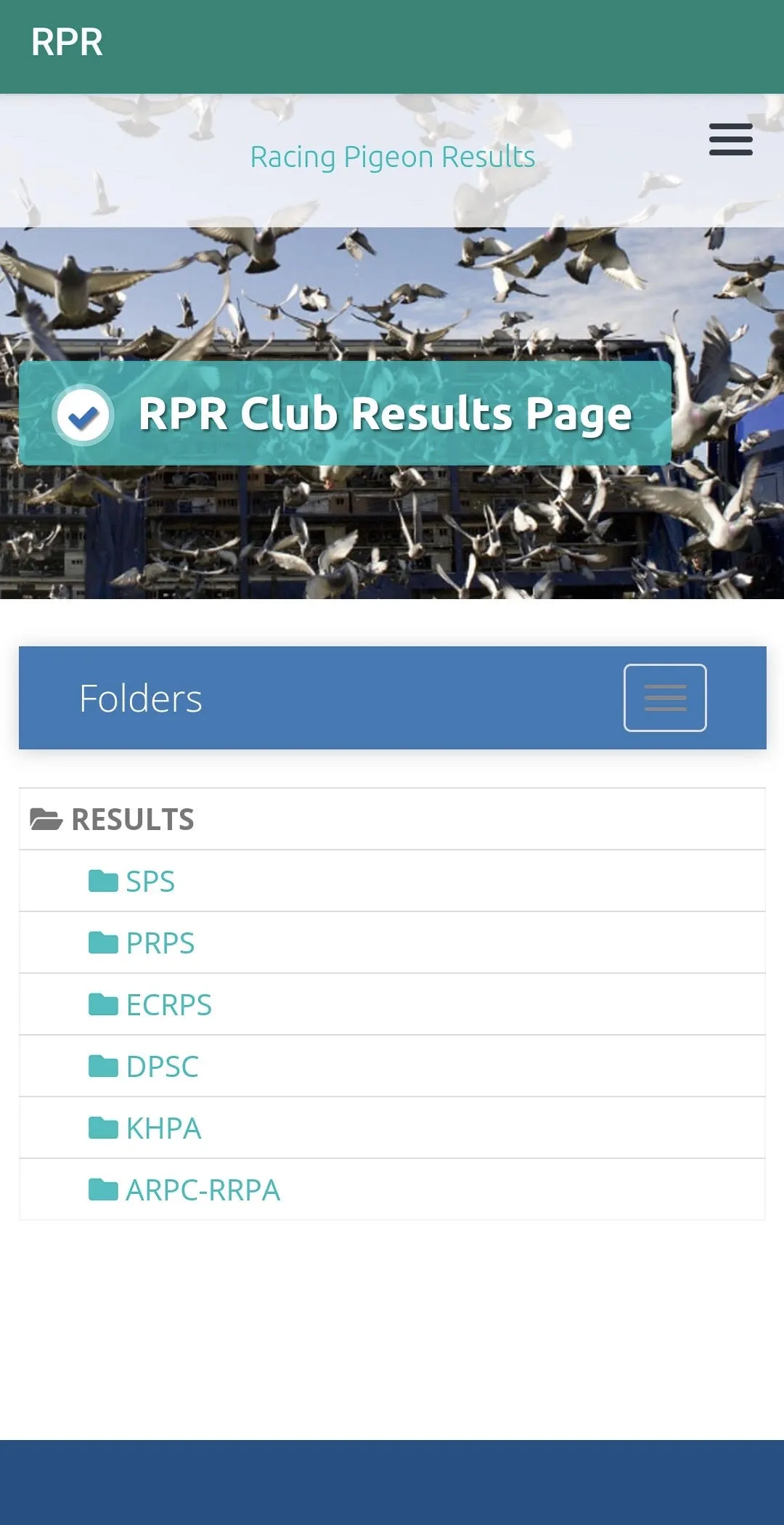 RPR APP (RACING PIGEON RESULTS | Indus Appstore | Screenshot