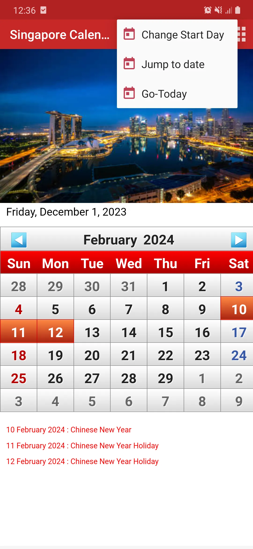 Singapore Calendar 2024 | Indus Appstore | Screenshot