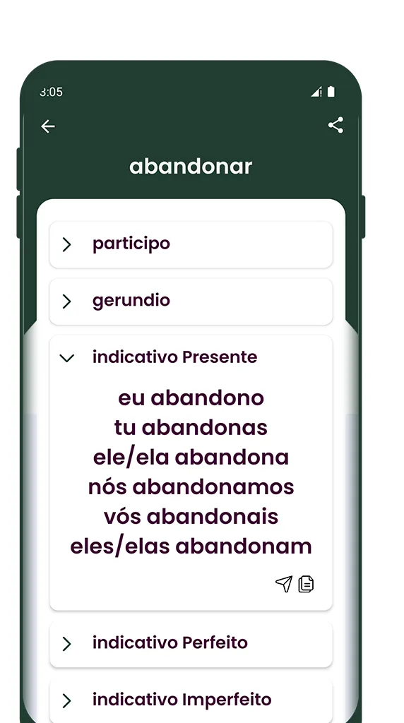 Conjugação Verbos Português | Indus Appstore | Screenshot