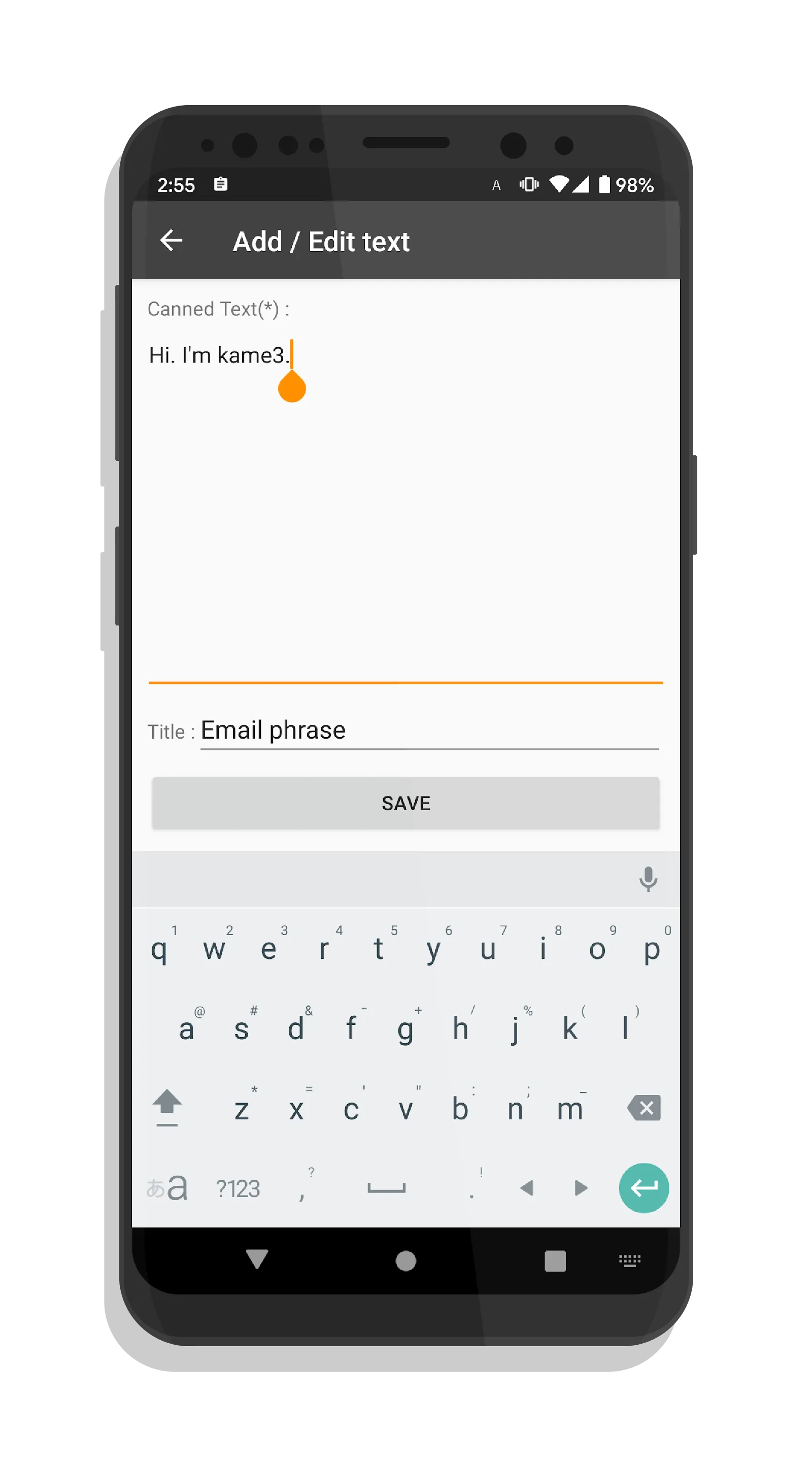 Clipboard / Canned text List | Indus Appstore | Screenshot