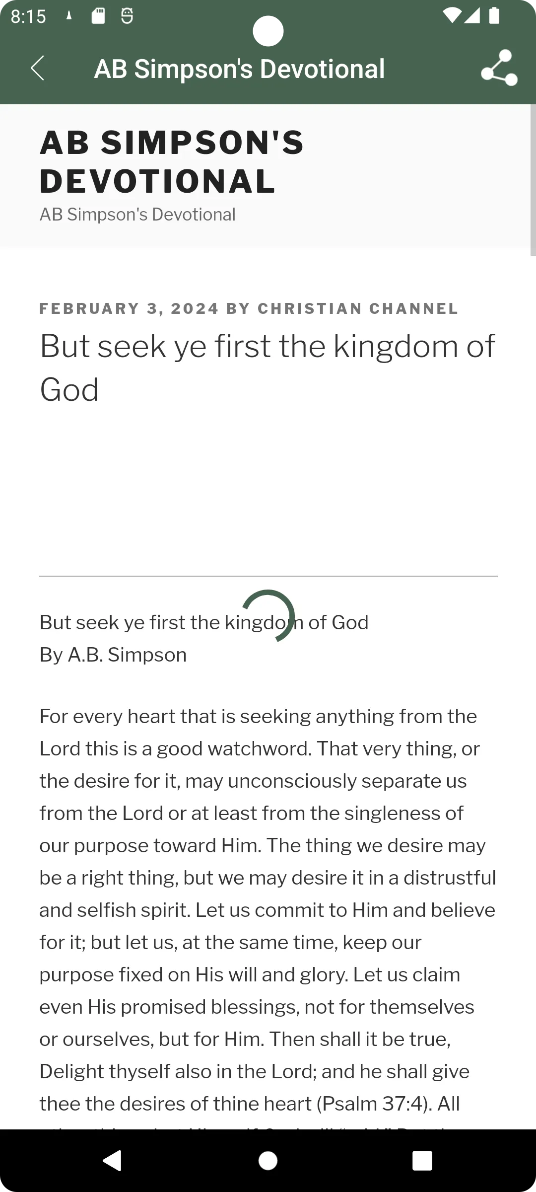 AB Simpson's Devotionals | Indus Appstore | Screenshot