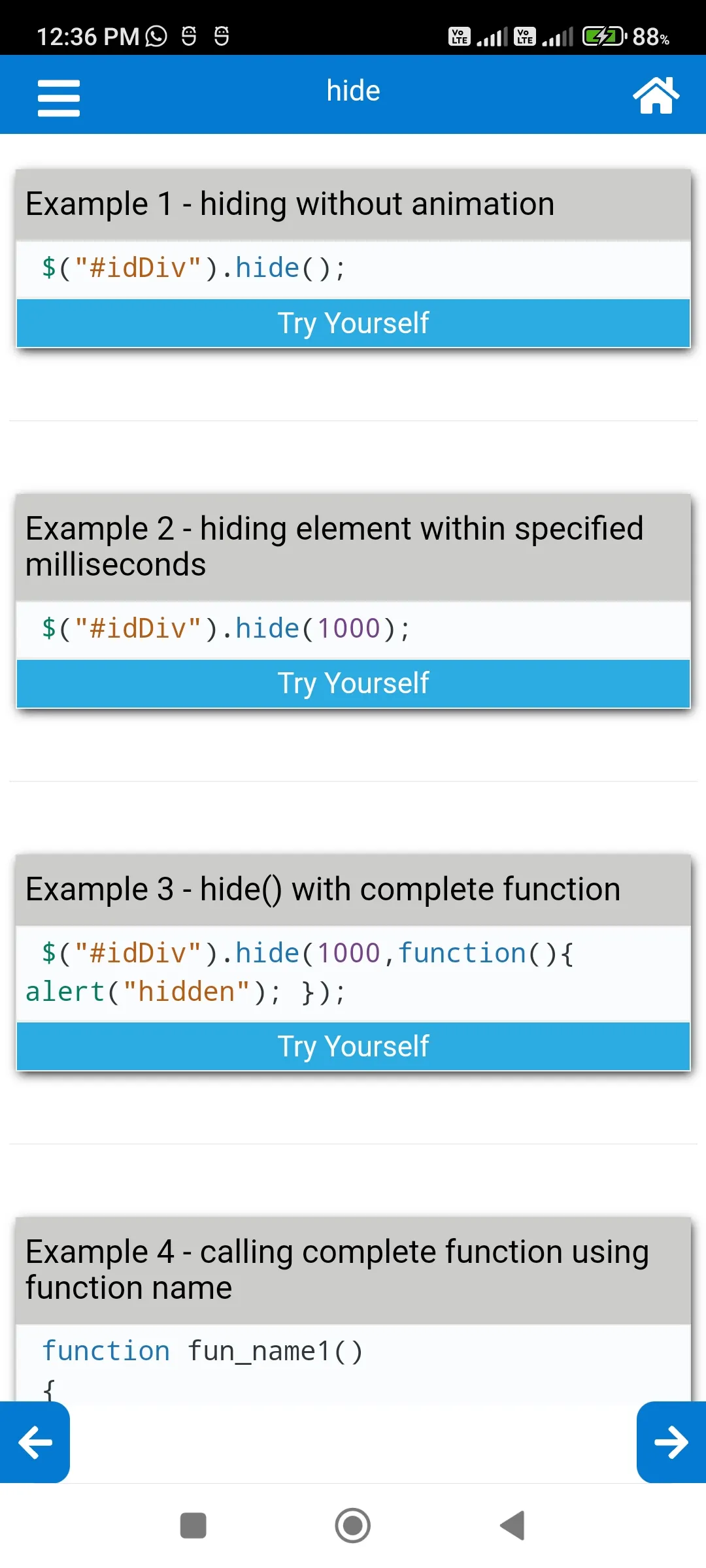 Learn jQuery -Example & editor | Indus Appstore | Screenshot