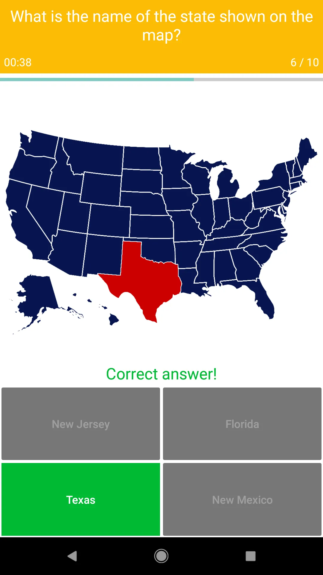 US Map Quiz - 50 States Quiz | Indus Appstore | Screenshot