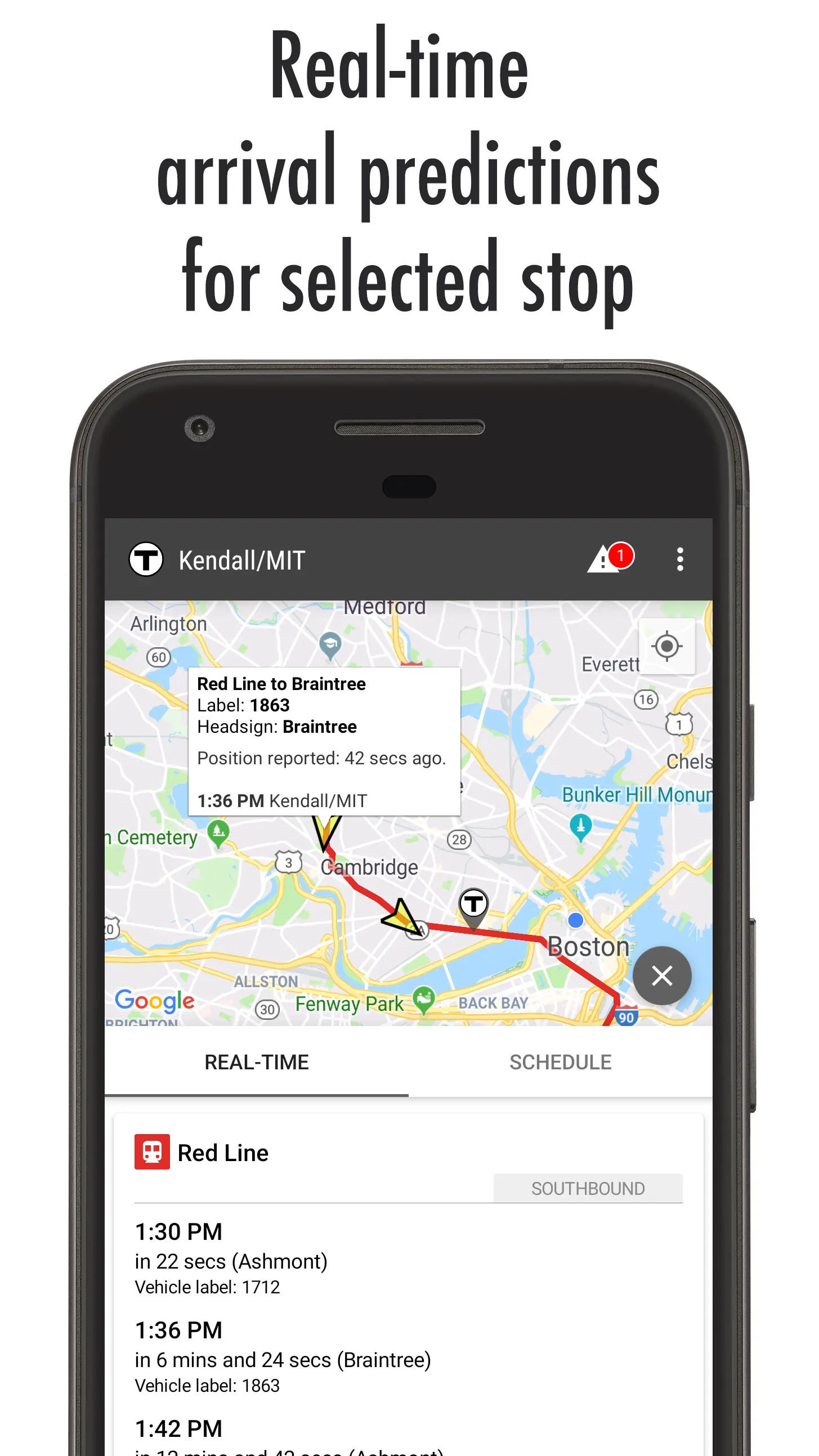 MBTA Tracker | Indus Appstore | Screenshot