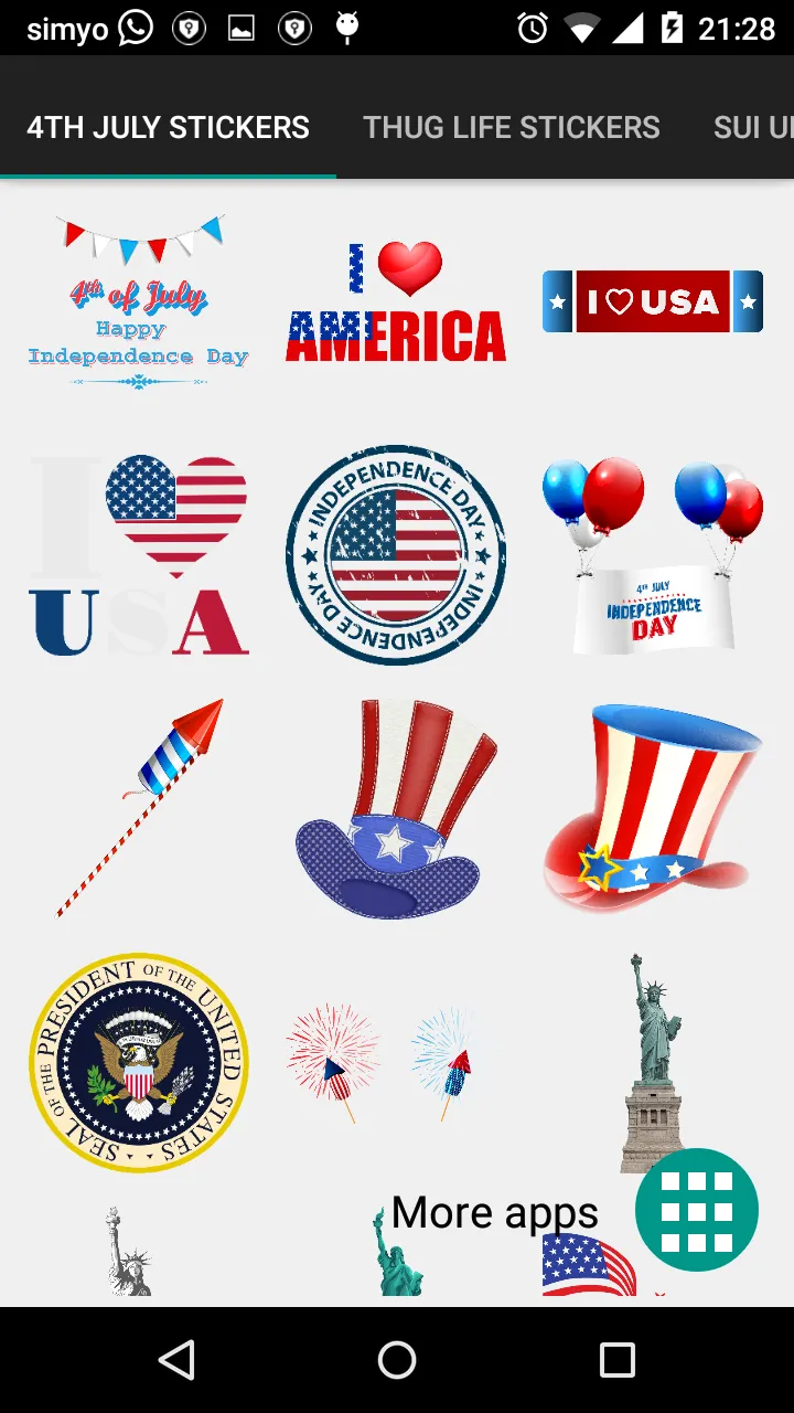 4th July photo stickers | Indus Appstore | Screenshot