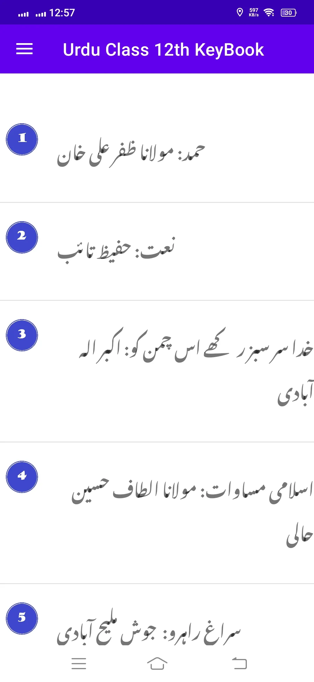 Urdu Class 12th KeyBook | Indus Appstore | Screenshot