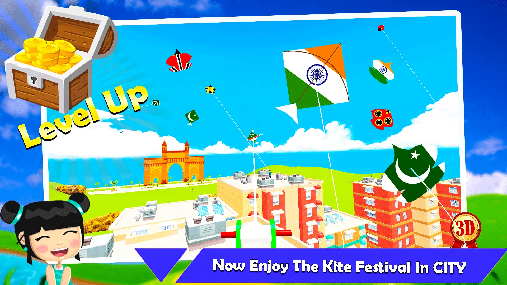 India Vs Pakistan Kite Fly 3D | Indus Appstore | Screenshot