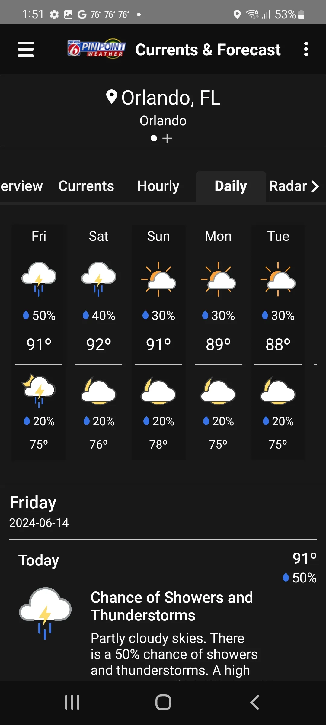 News 6 Pinpoint Weather - WKMG | Indus Appstore | Screenshot