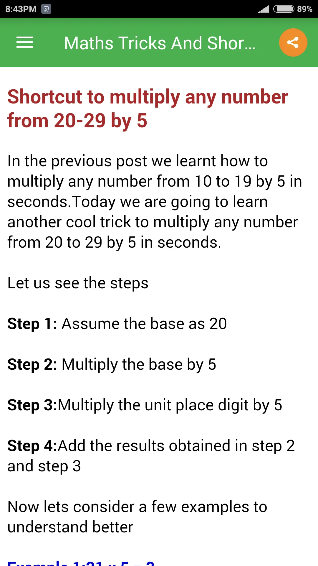 Maths Tricks And Shortcuts | Indus Appstore | Screenshot