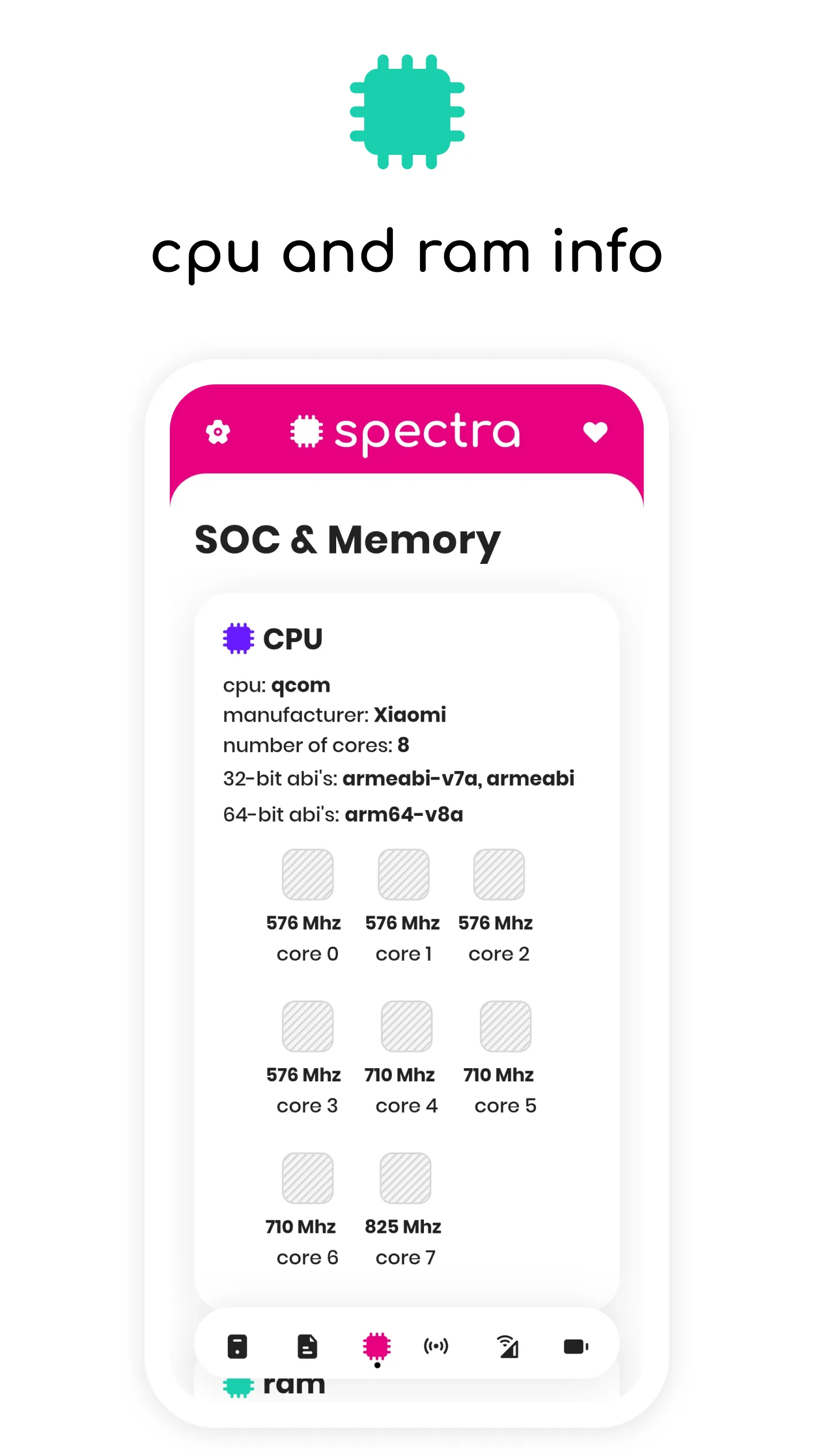 Spectra: device info | Indus Appstore | Screenshot