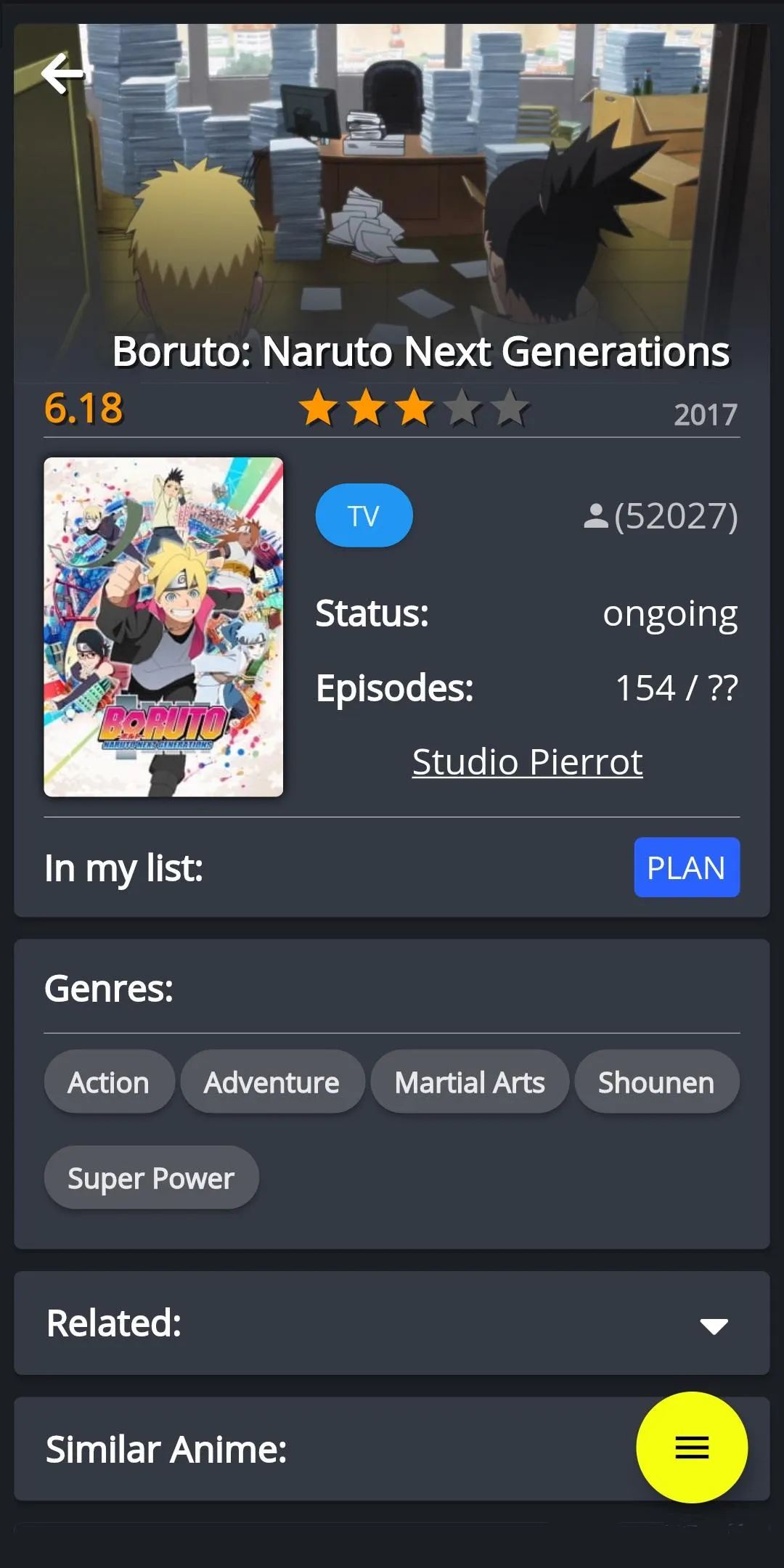 Aninet - Anime list | Indus Appstore | Screenshot