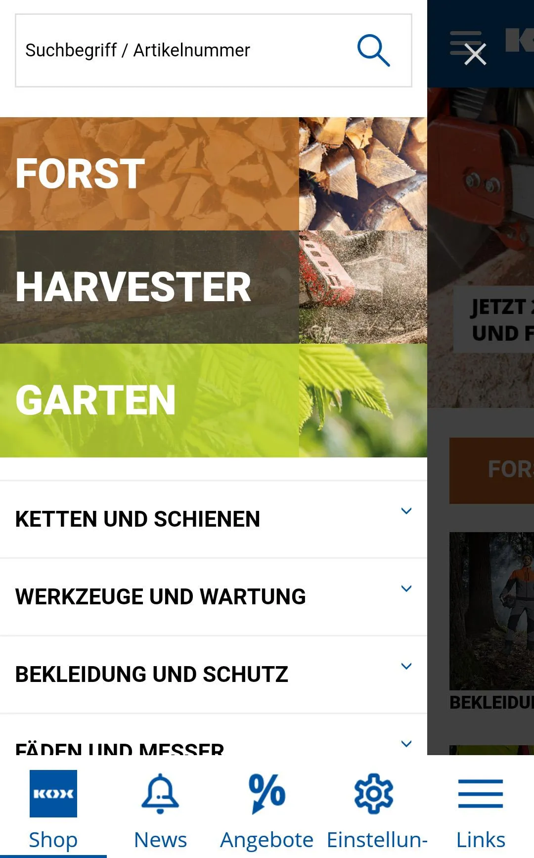 KOX Shop Forst & Garten | Indus Appstore | Screenshot