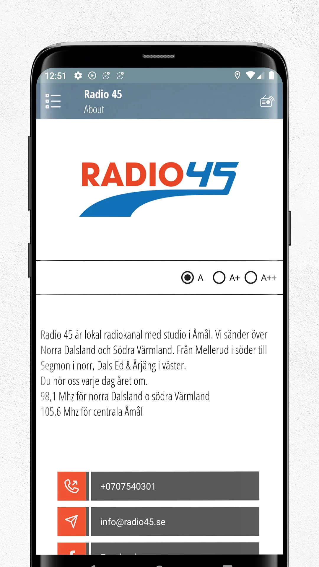 Radio 45 | Indus Appstore | Screenshot