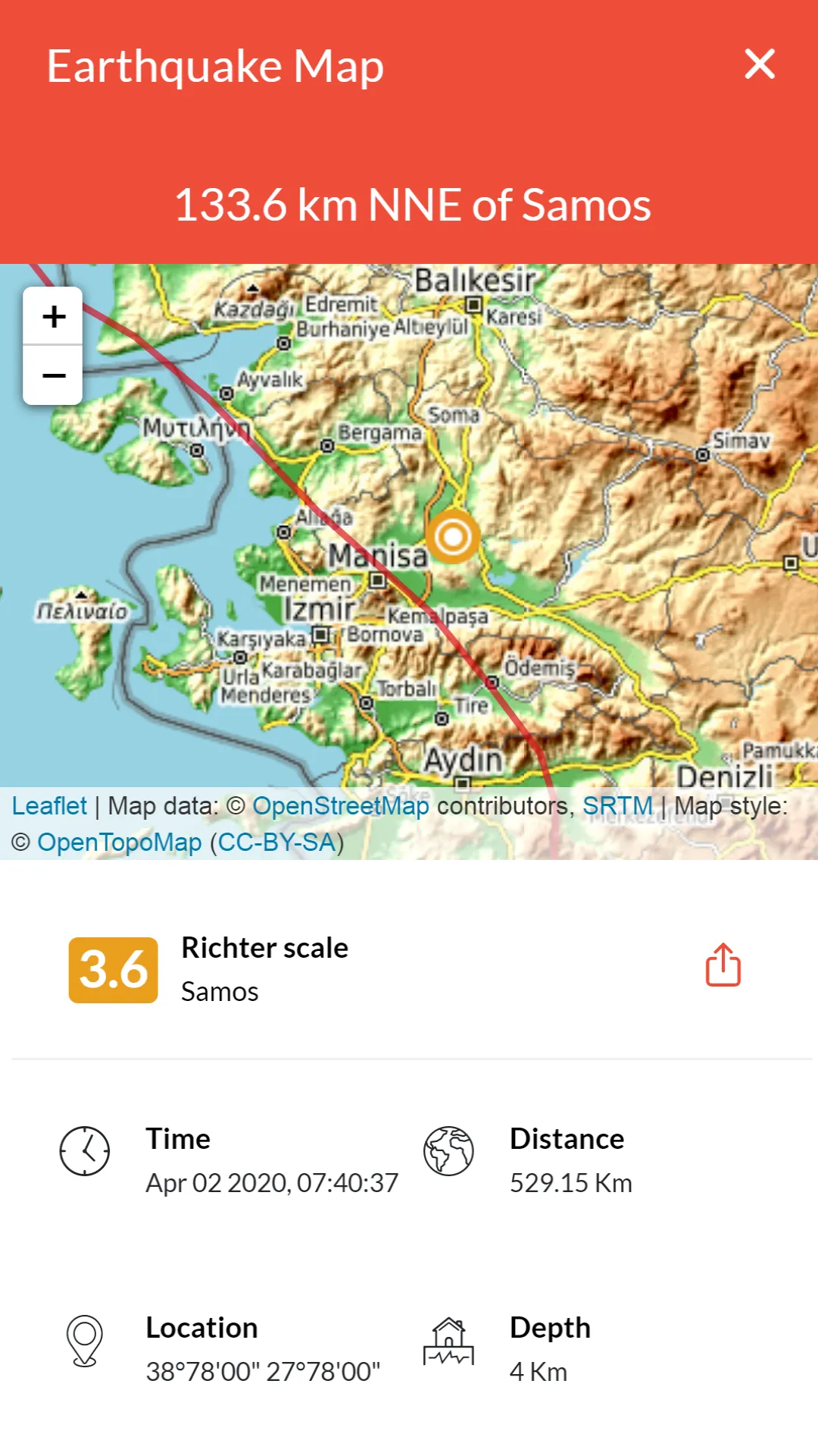 Greece Earthquakes | Indus Appstore | Screenshot