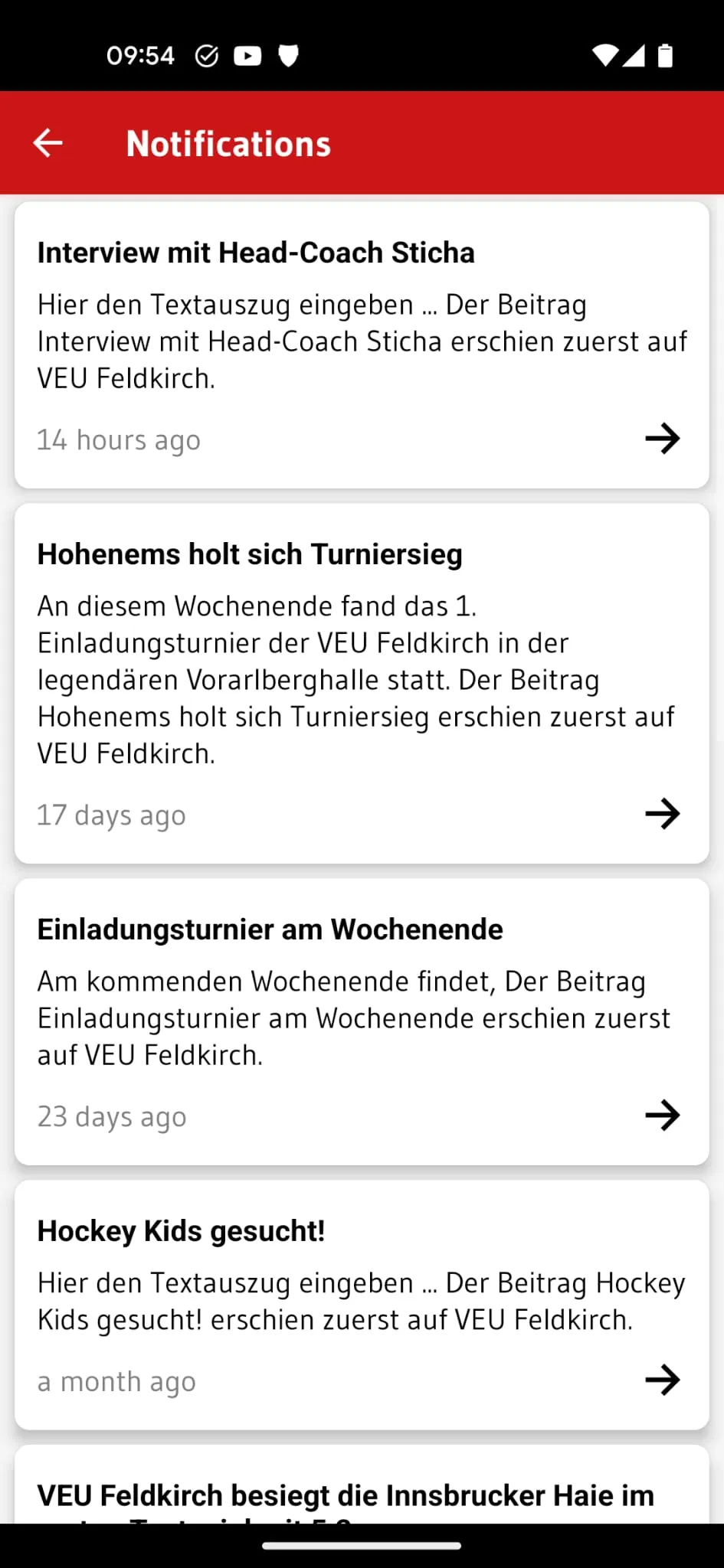 VEU Feldkirch App | Indus Appstore | Screenshot