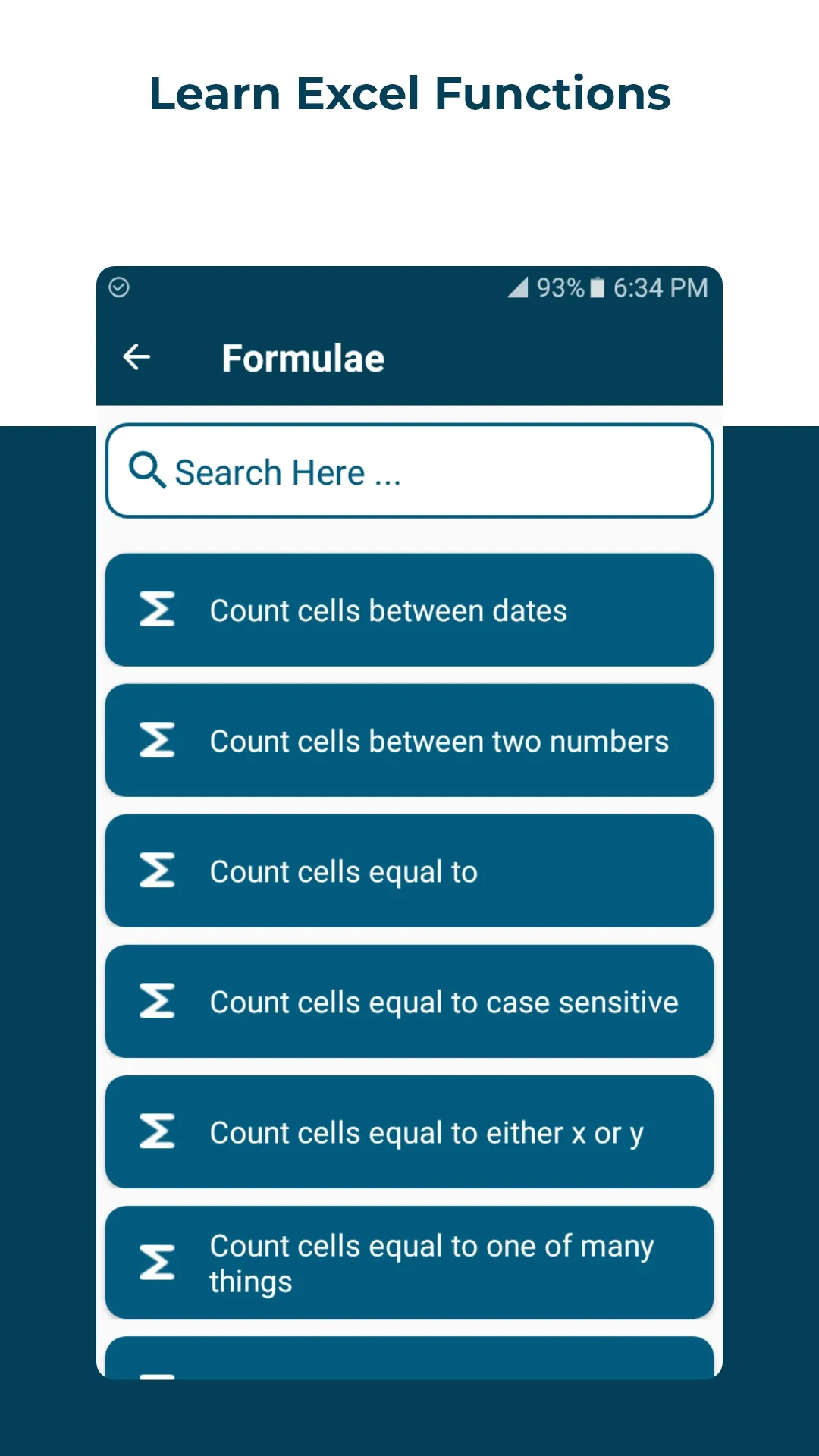 Excel Formulae and Functions | Indus Appstore | Screenshot