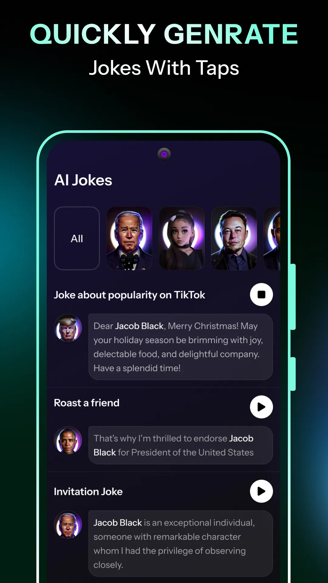 Celebs AI text to voice clone | Indus Appstore | Screenshot