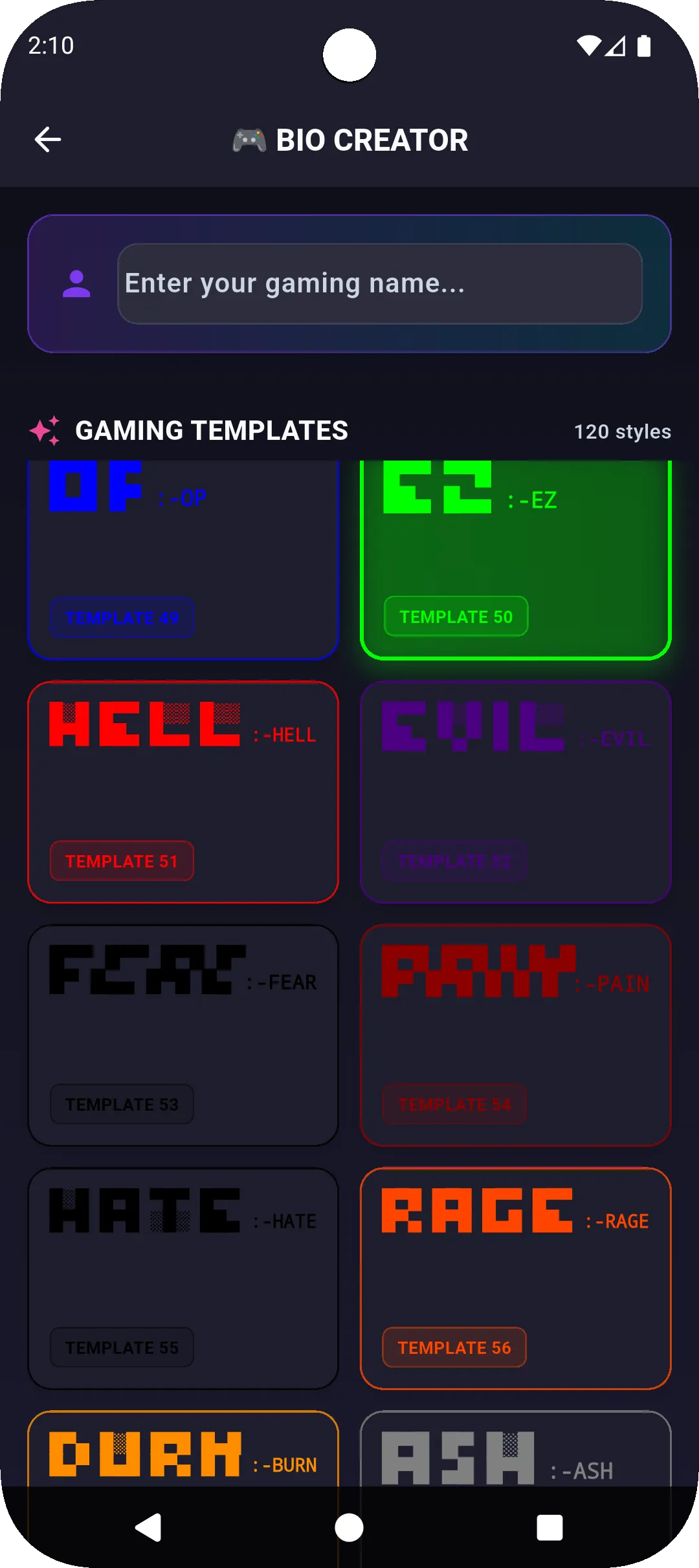 ff pro bio codes - name style | Indus Appstore | Screenshot