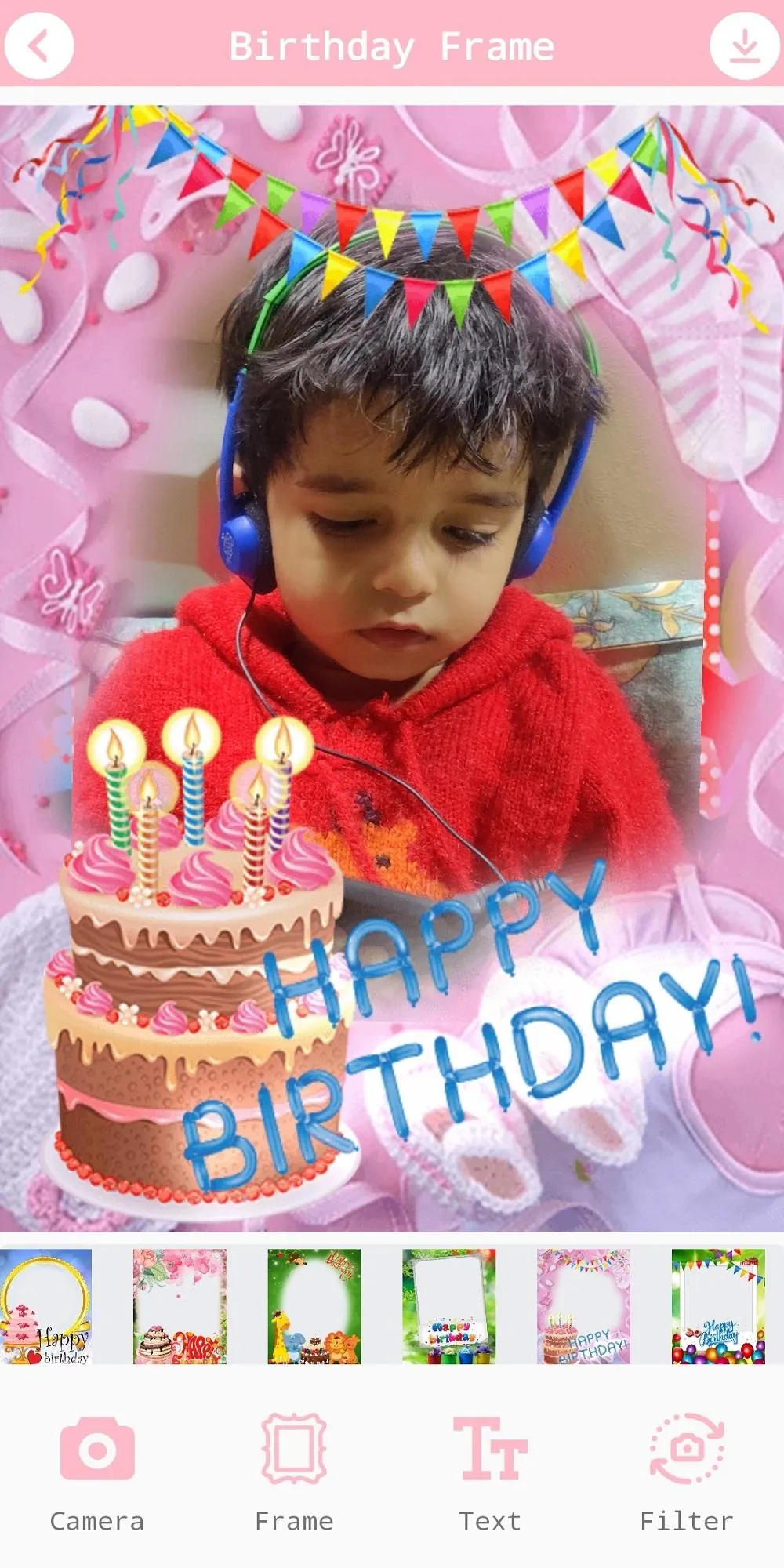 Birthday photo frame with name | Indus Appstore | Screenshot