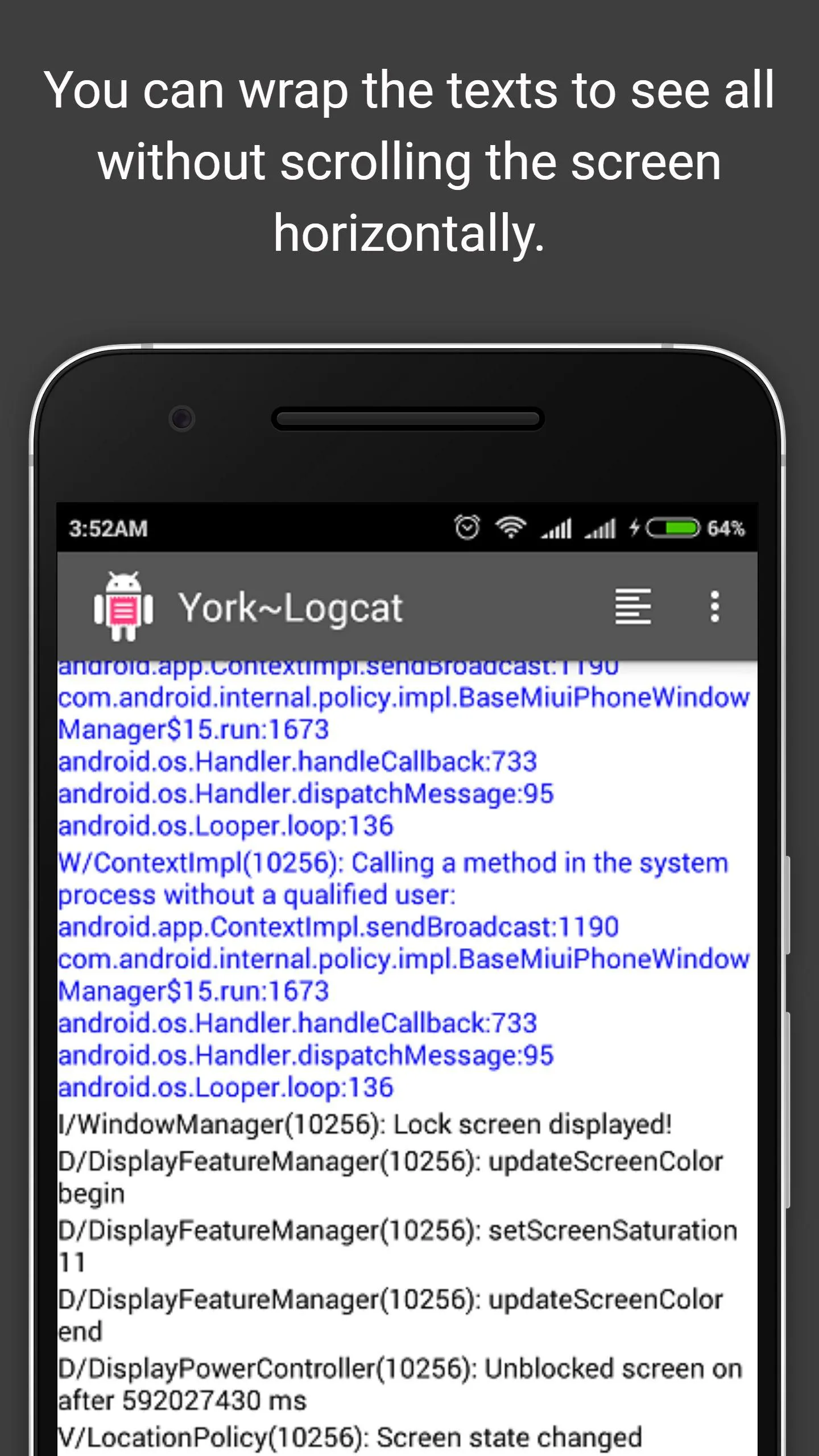 York Logcat | Indus Appstore | Screenshot