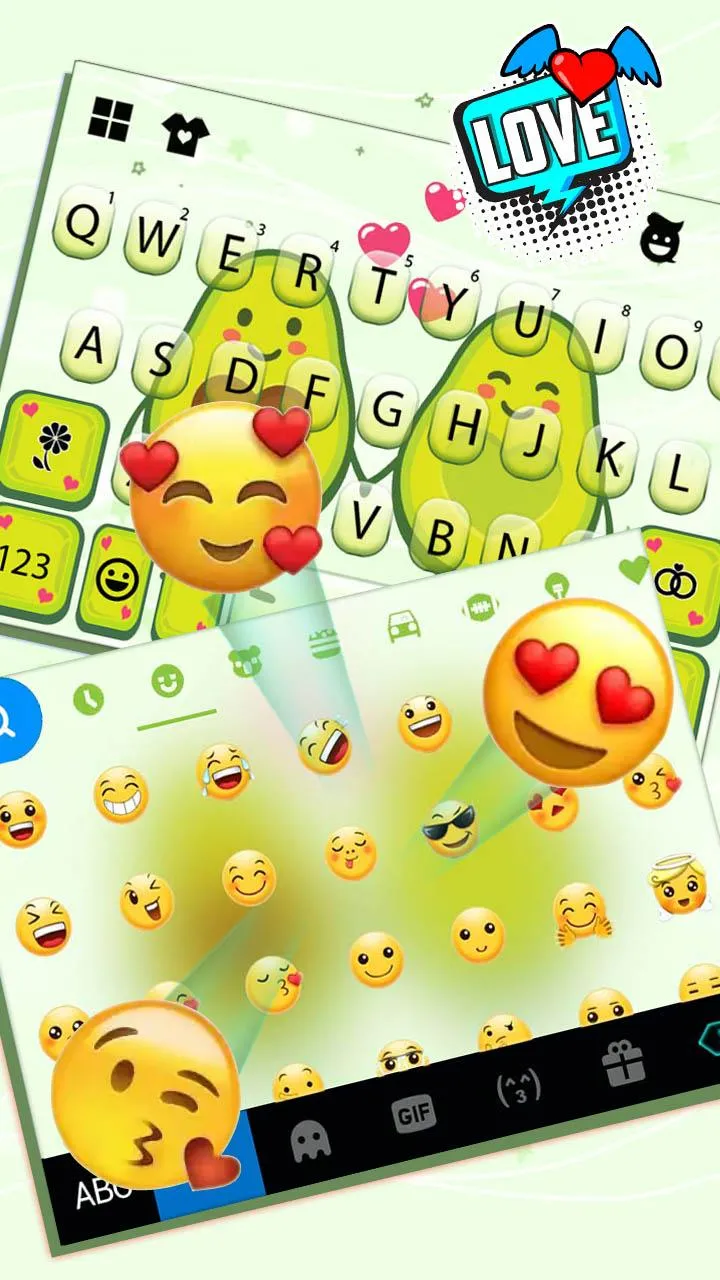 Avocado Love Keyboard Theme | Indus Appstore | Screenshot