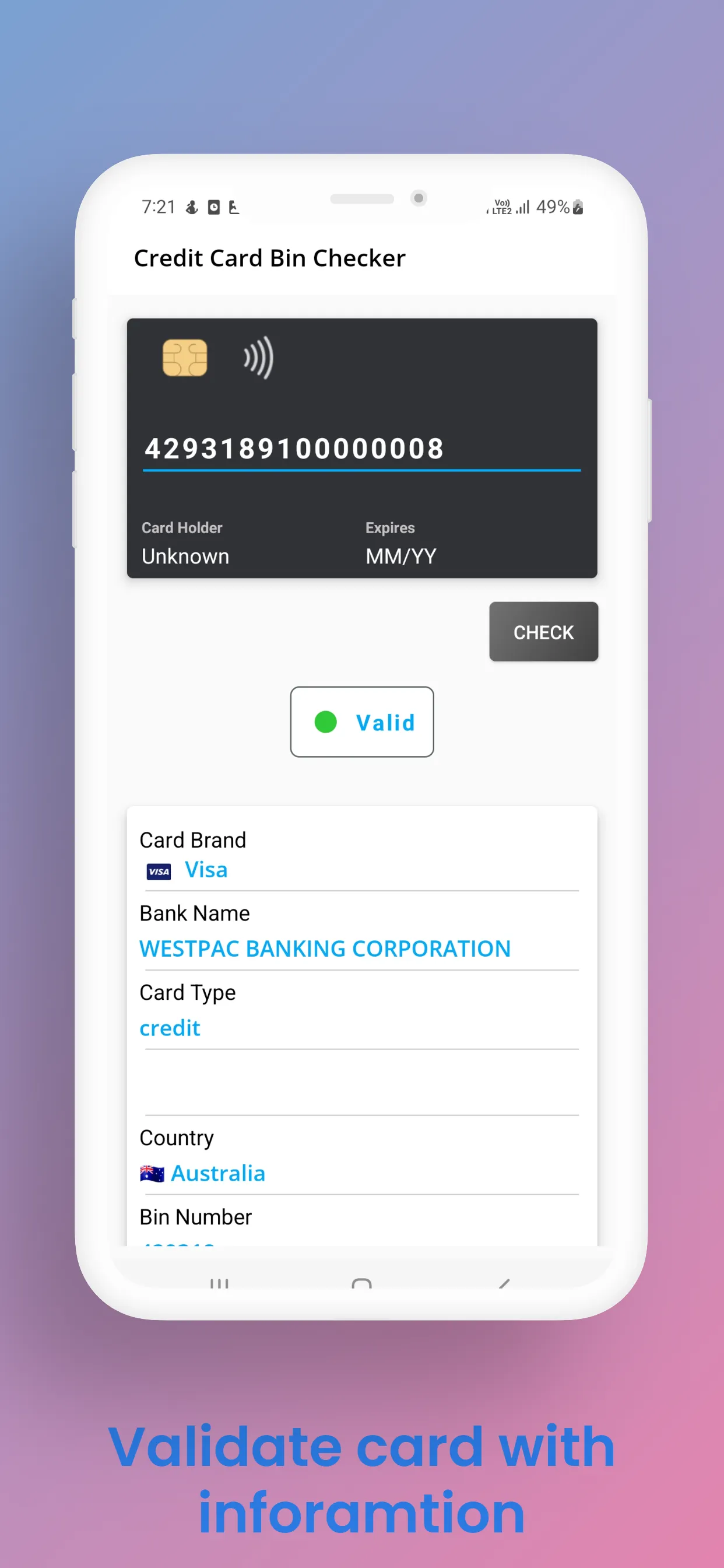 Credit Card Bin Checker | Indus Appstore | Screenshot