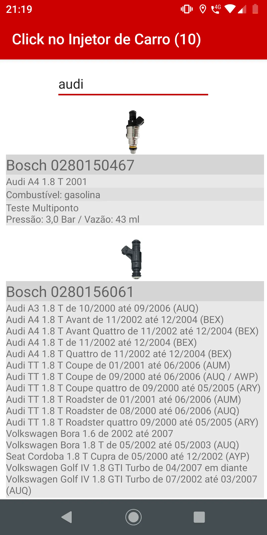 Tabela de vazão de injetores K | Indus Appstore | Screenshot