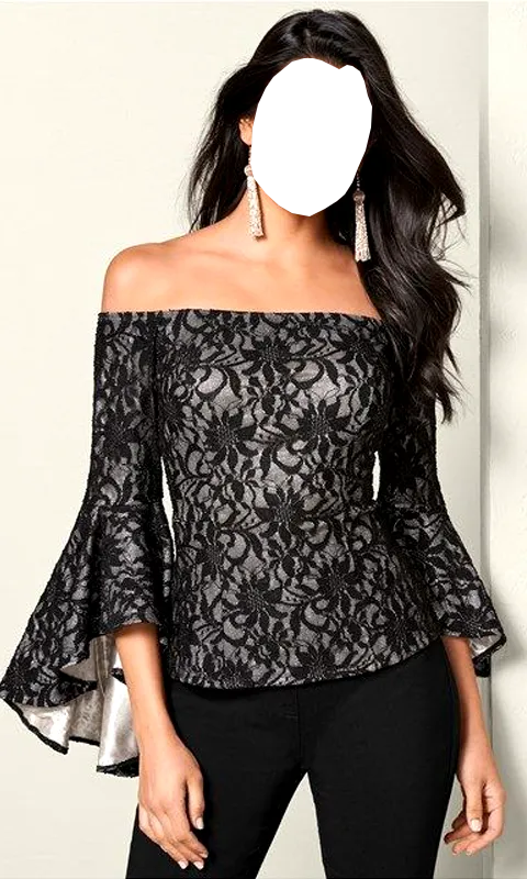 Women Crop Shoulder Photo Suit | Indus Appstore | Screenshot