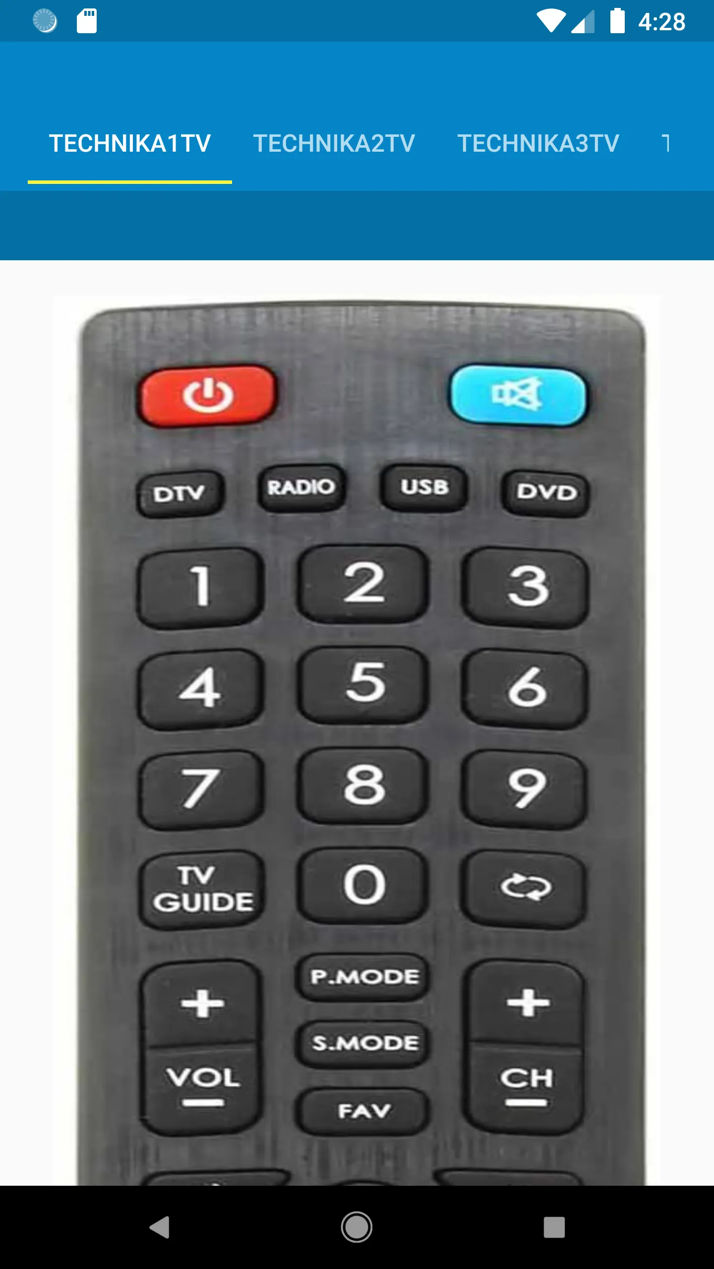 Technika TV Remote Control | Indus Appstore | Screenshot