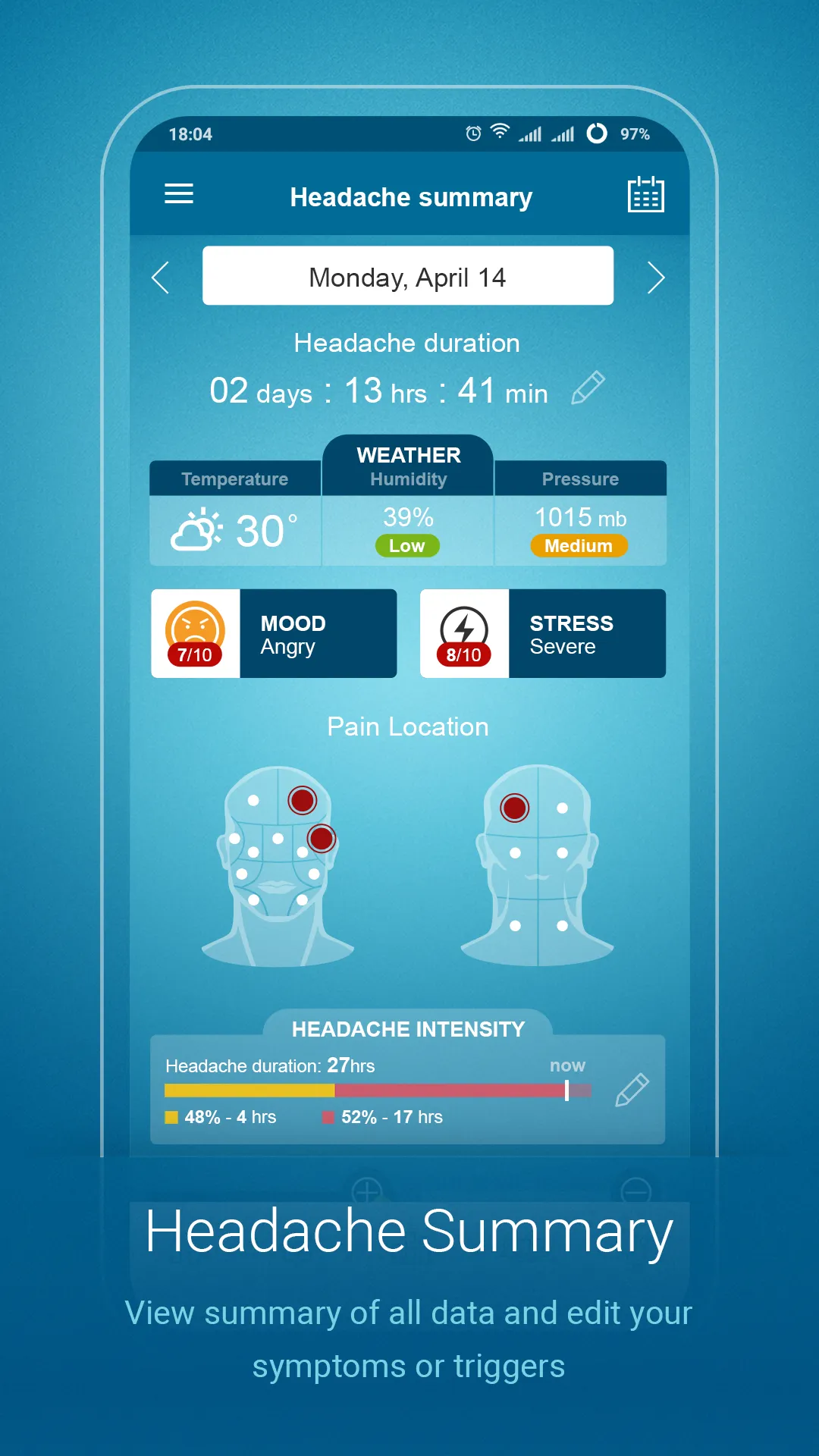 Migraine Monitor | Indus Appstore | Screenshot