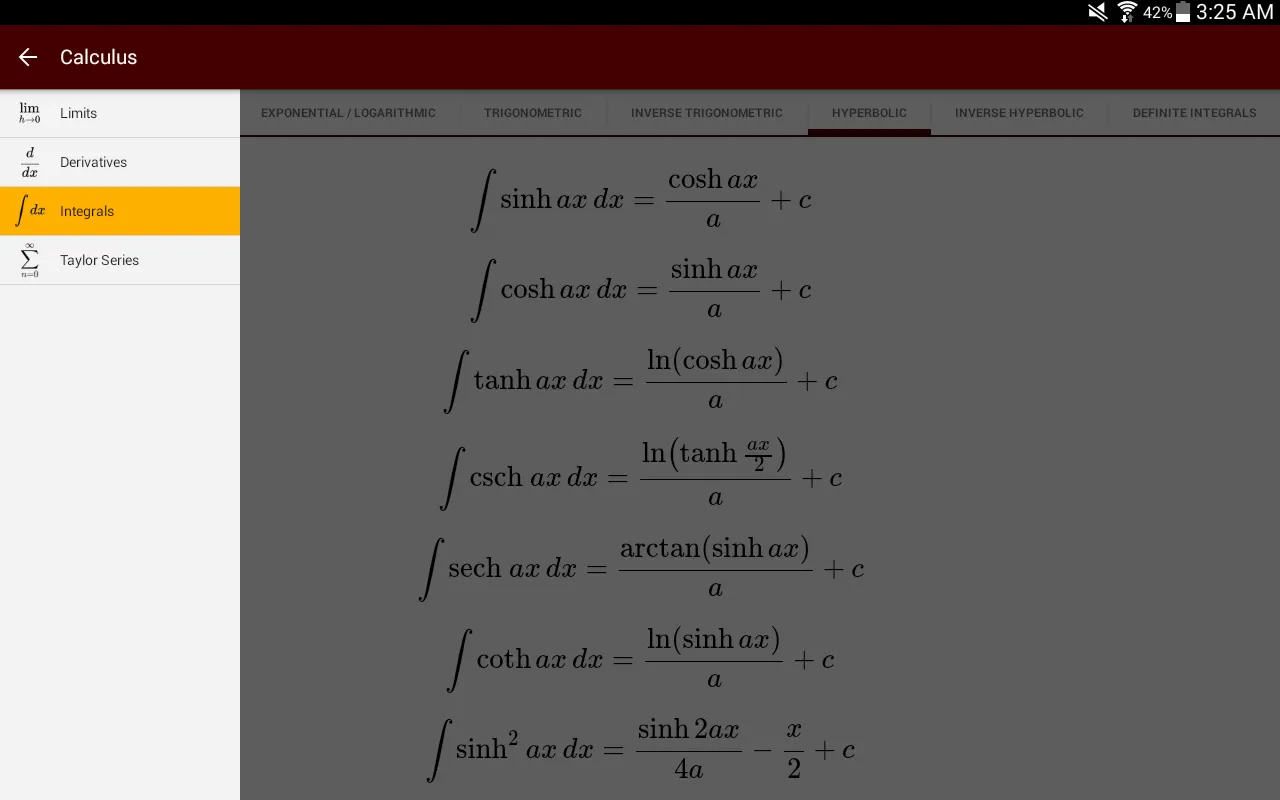 Calculus Cheatsheets | Indus Appstore | Screenshot