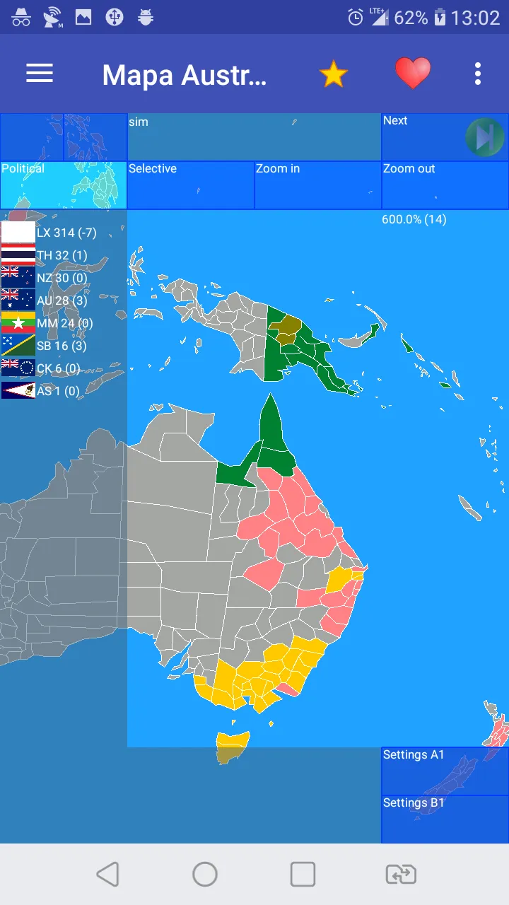 Australia and Oceania map | Indus Appstore | Screenshot