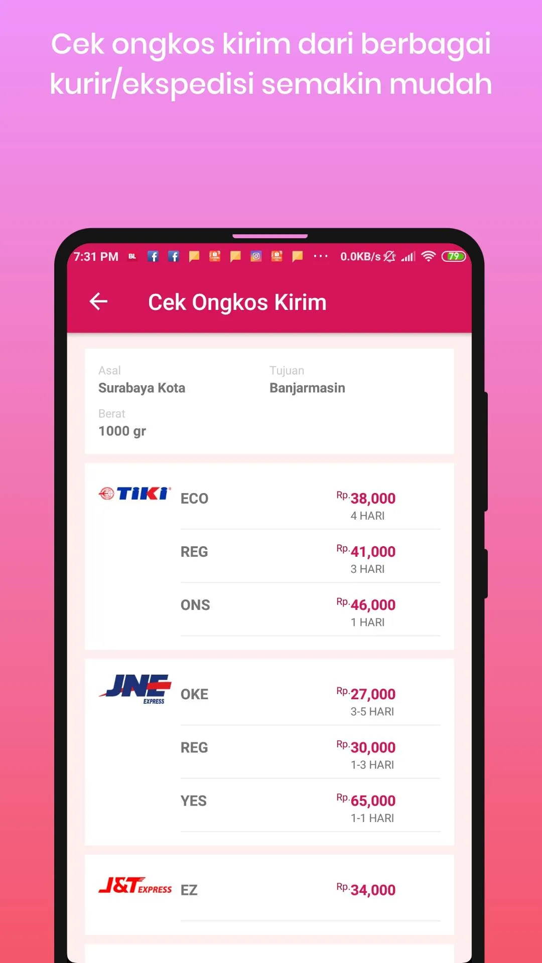 Cek Resi dan Ongkos Kirim | Indus Appstore | Screenshot