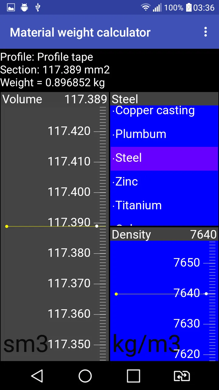 Profile mass calculator | Indus Appstore | Screenshot